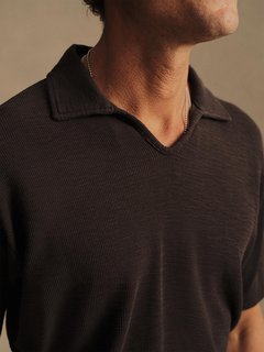 Black Airlight Johnny Collar S/S Polo